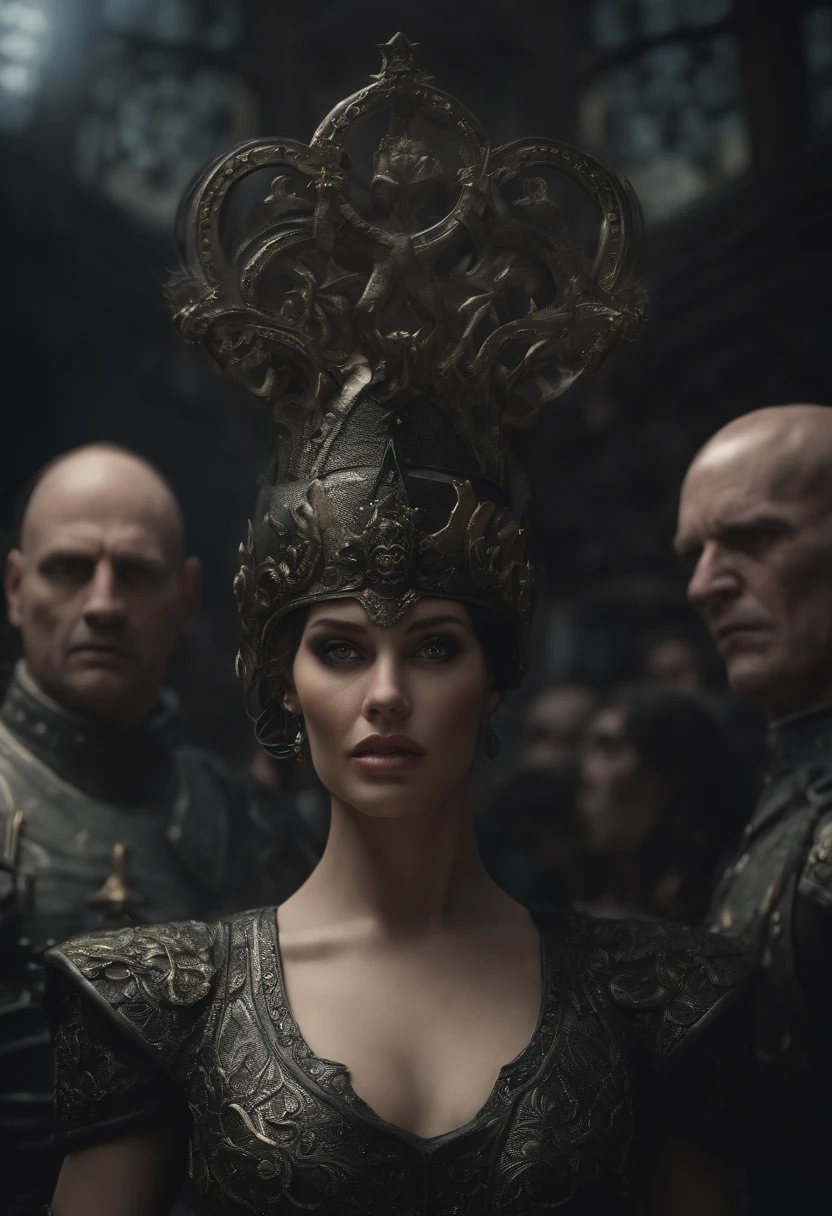 Nemesis from Resident Evil, standing in front of Jill, monstrous appearance, wearing a police uniform, sharp teeth, one eye covered with a black band-like structure, menacing expression, high level of detail and texture, In the background with some zombies lying on the ground, perfect detailed face, detailed symmetric circular iris, realistic, stunning realistic photograph italian mafia character, 3d render, octane render, intricately detailed, cinematic, trending on artstation, Isometric, Centered hipereallistic cover photo, awesome full color, hand drawn, dark, gritty, mucha, klimt, erte 12k, hight definition, cinematic, neoprene, behance contest winner, portrait featured on unsplash, stylized digital art, smooth, ultra high definition, 8k, unreal engine 5, ultra sharp focus, intricate artwork masterpiece, ominous, epic, TanvirTamim, trending on artstation, by artgerm, h. r. giger and beksinski, highly detailed, vibrant