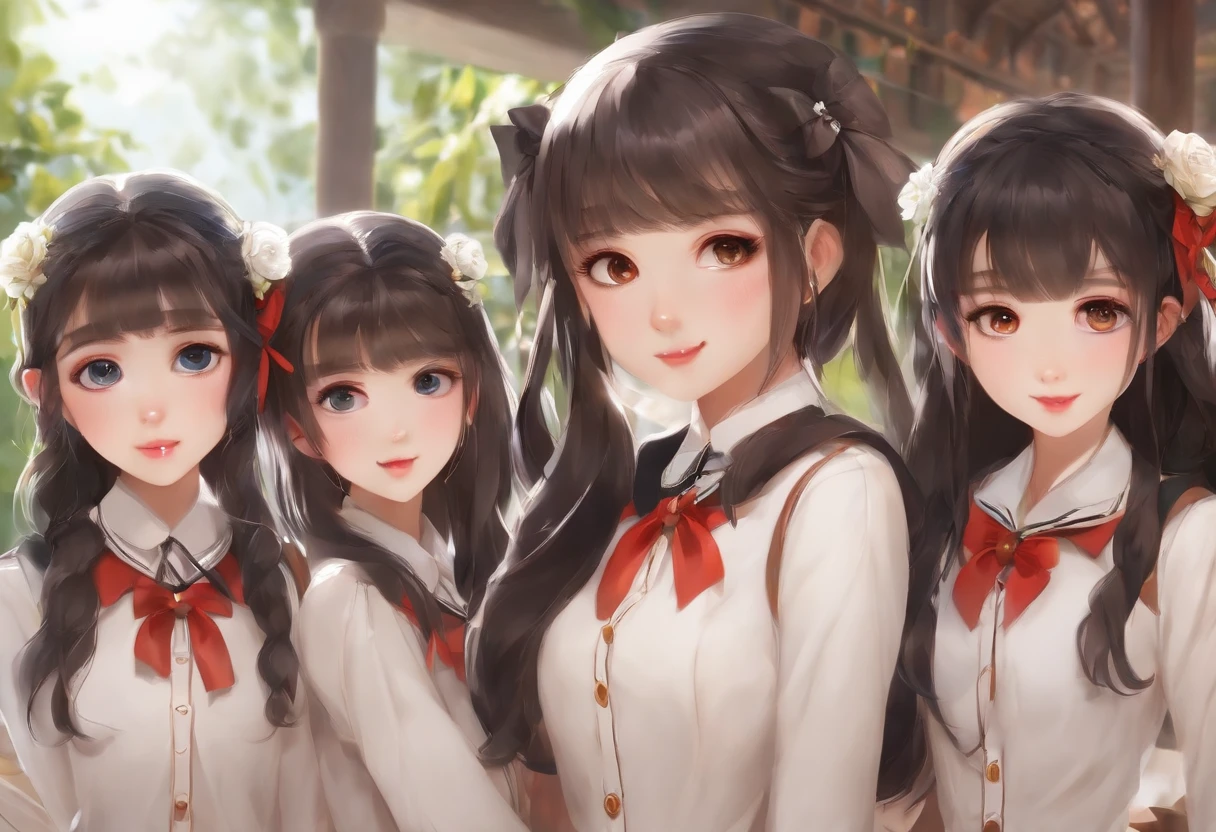 (masterpiece:1.2), (absurdres), (detailed face),(detailed eyes), (best quality) group of cute young girls, naked, white panties