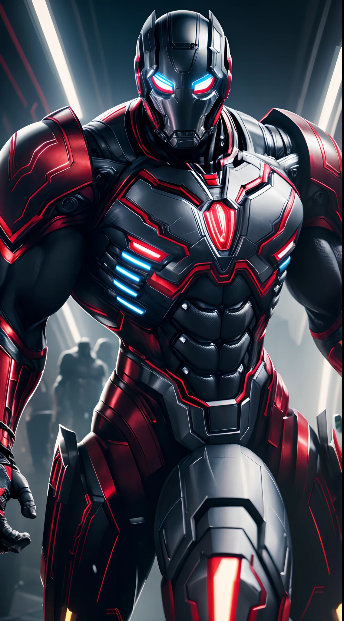 Ultron super strong, muscular, ABS, Bodybuilder, 35mm lens, photography, ultra details, HDR, UHD,8K