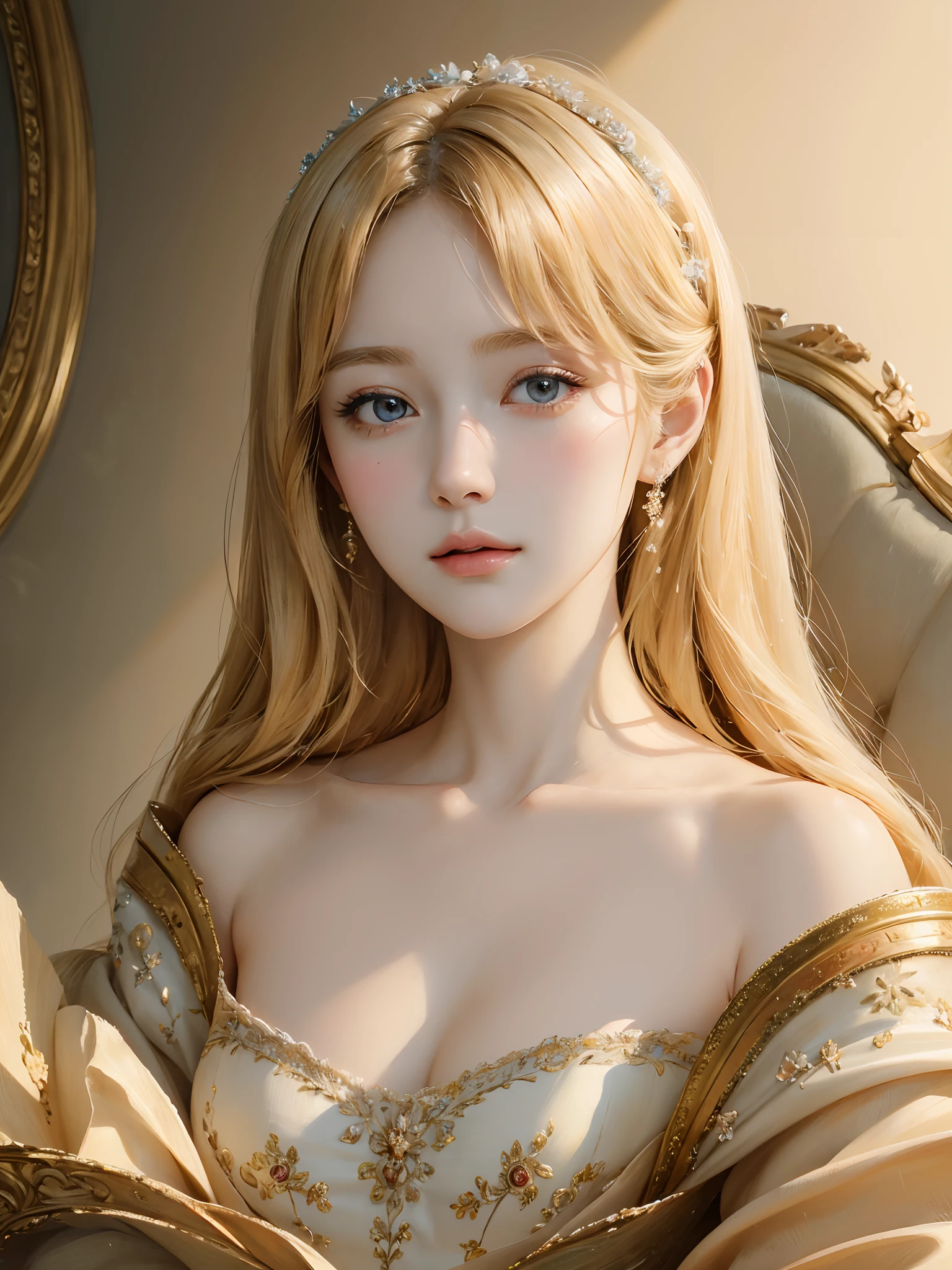 Masterpiece, top quality, very delicate and beautiful girl, very delicate and beautiful, world masterpiece theater, super definition, top quality, blonde, high res, very elaborate, girl, top quality, illustration, look at the viewer people, impasto, canvas, oil painting, realism, realistic