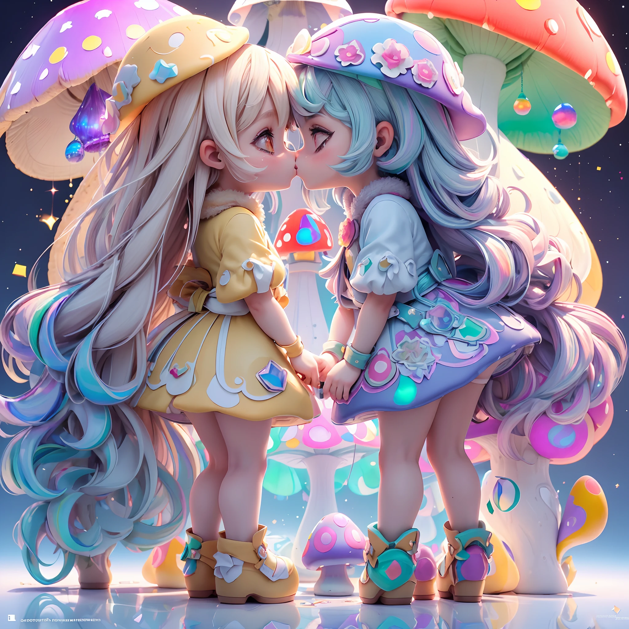 (Obra prima, melhor qualidade, best resolution, ultra detalhado) Personagem misterioso se contempla no (((prismatic mirror))) in search of a profound change while touching a (((magic mushroom))). Um (((prismatic kiss))) transforma sua realidade. Vivid and iridescent lighting, detalhes ultra detalhados, qualidade de imagem excelente. -ar 16:9 -s 1000 -q 5"