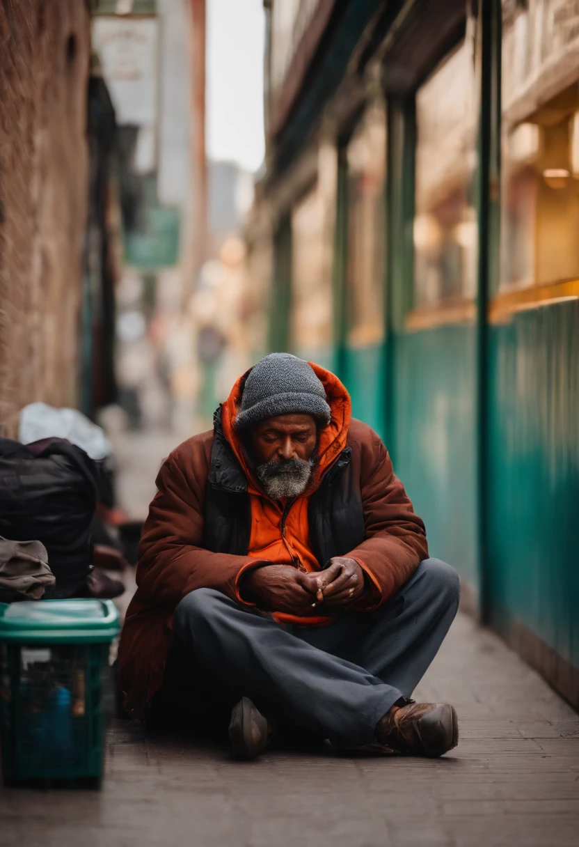 A homeless man