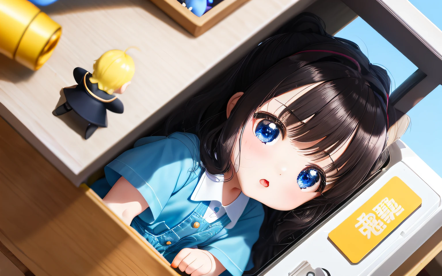 Pop Mart Blind Box IP、Close up of four cute knight dolls、Young One Angel Style、Wear longer, Dress fluently、Lop style、Poseline doll、Little people々々々々々々。Little people々々々々々々、unreal enginee 5、Light 3D/C4D production: 8K HD quality/illuminating/Ultra-fine lens description 1.5、flawless、Chibi Background/Cinematic。