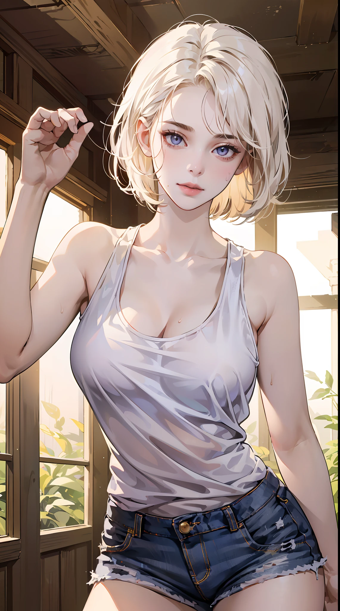 ultra detailed, masterpiece, best quality,
 <lora:DChloe:0.7> DChloe, blue eyes, blonde hair, ponytail, long hair, dress, white dress, sleeveless, sleeveless dress, pencil skirt, tube dress, hands on lap,