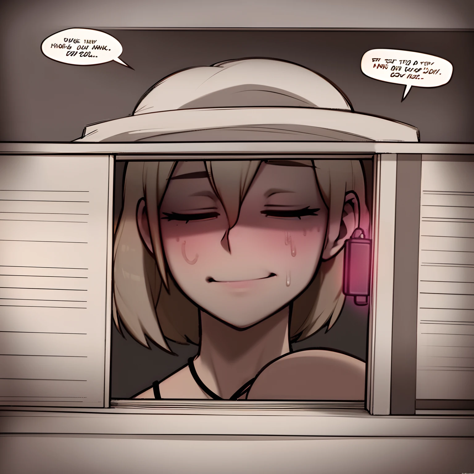 Superb Quality, Masterpiece, High Resolution, 1boy Blush, (Seductive Smile: 0.8), feminine male, brown, lazy tired, speech bubble, readable text, character sheet, mutiple views, bedroom, Accessories, Necklace, Jewelry, Beauty, on_body, Tyndall Effect, Realistic, Shadow Room, Light Edge, Two-tone Lighting, (High Detail Skin: 1.2), 8K UHD, SLR, Soft Light, High Quality, Volume Lighting, Candid Photo, High Resolution, 4K, 8K, Background Blur,