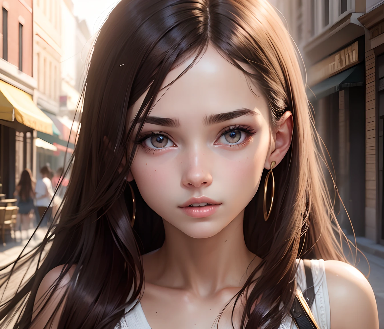 photo of Mila Kunis, RAW, beautiful woman, ((portrait)), ((detailed face:1.2)), ((detailed facial feature, detailed skin, clear skin), (perfect proportioned body), (wearing a colorful dress) (high detailed city environment, apartment balcony), (realistic photo, best quality, detailed), (8k wallpaper), (cinematic lighting, dramatic lighting) (sharp focus, intricate)