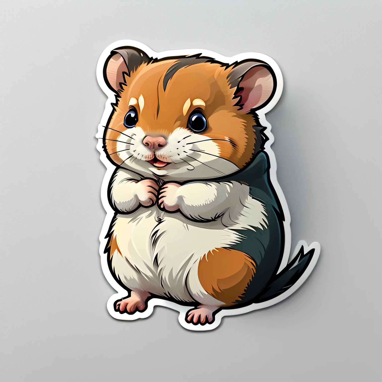 a sticker,hamster, Flat design, White background, Head only, Cute, kawaii