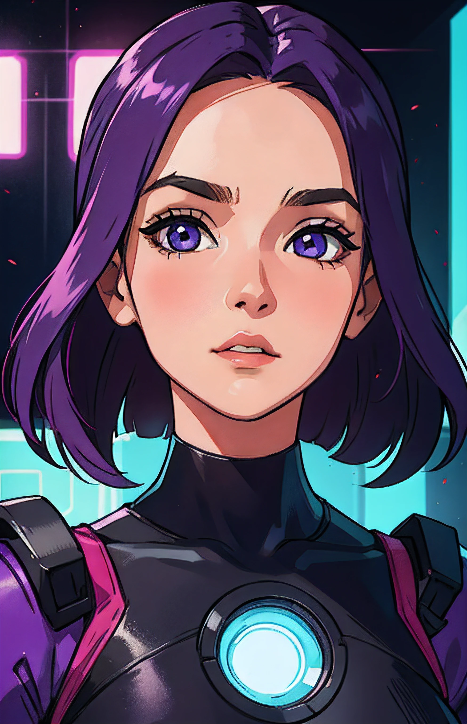 android woman retrato poster roxo