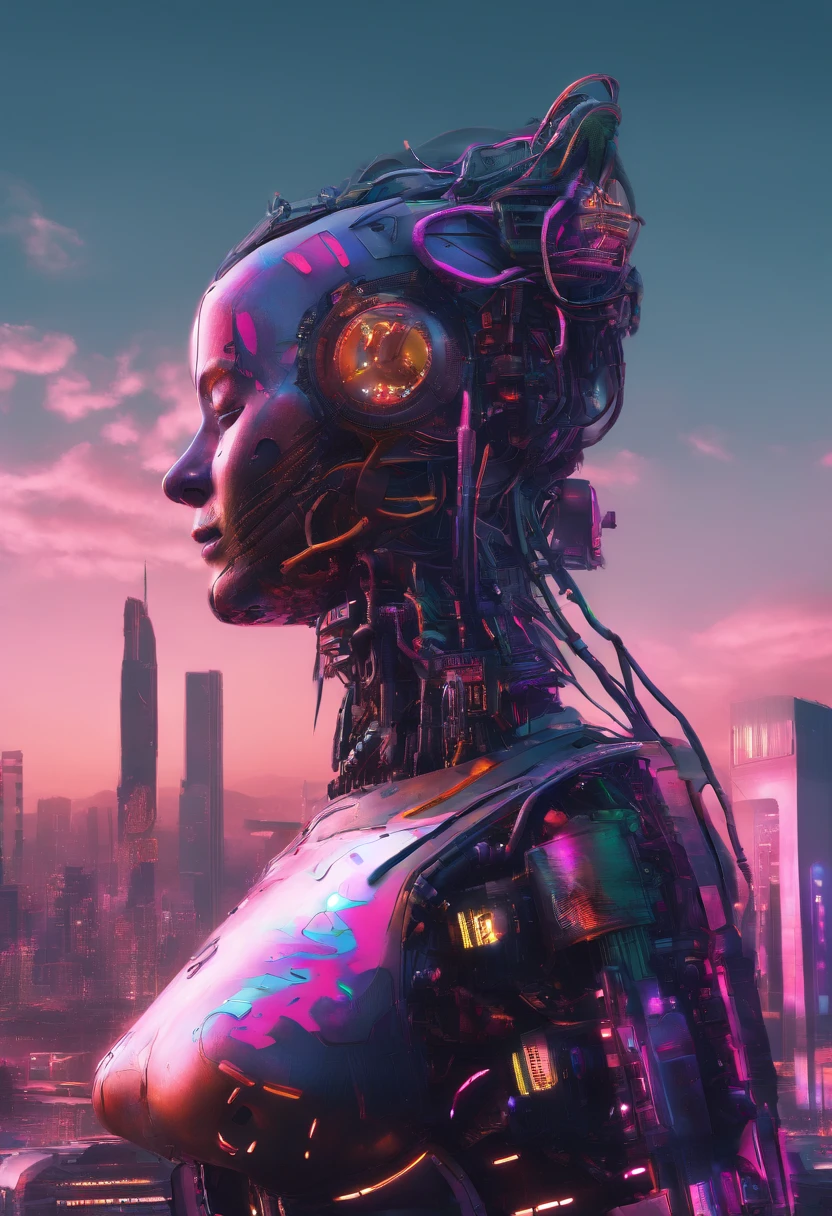 Super giant mechanical Buddha statue,Adoring crowds,In steampunk style,super-fine,8K,Works of masters,Meticulous mechanical depiction,OC renderer,