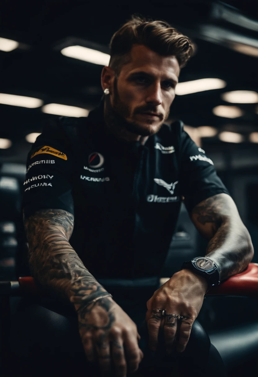 Formula 1 driver man, Tattoos on the arm