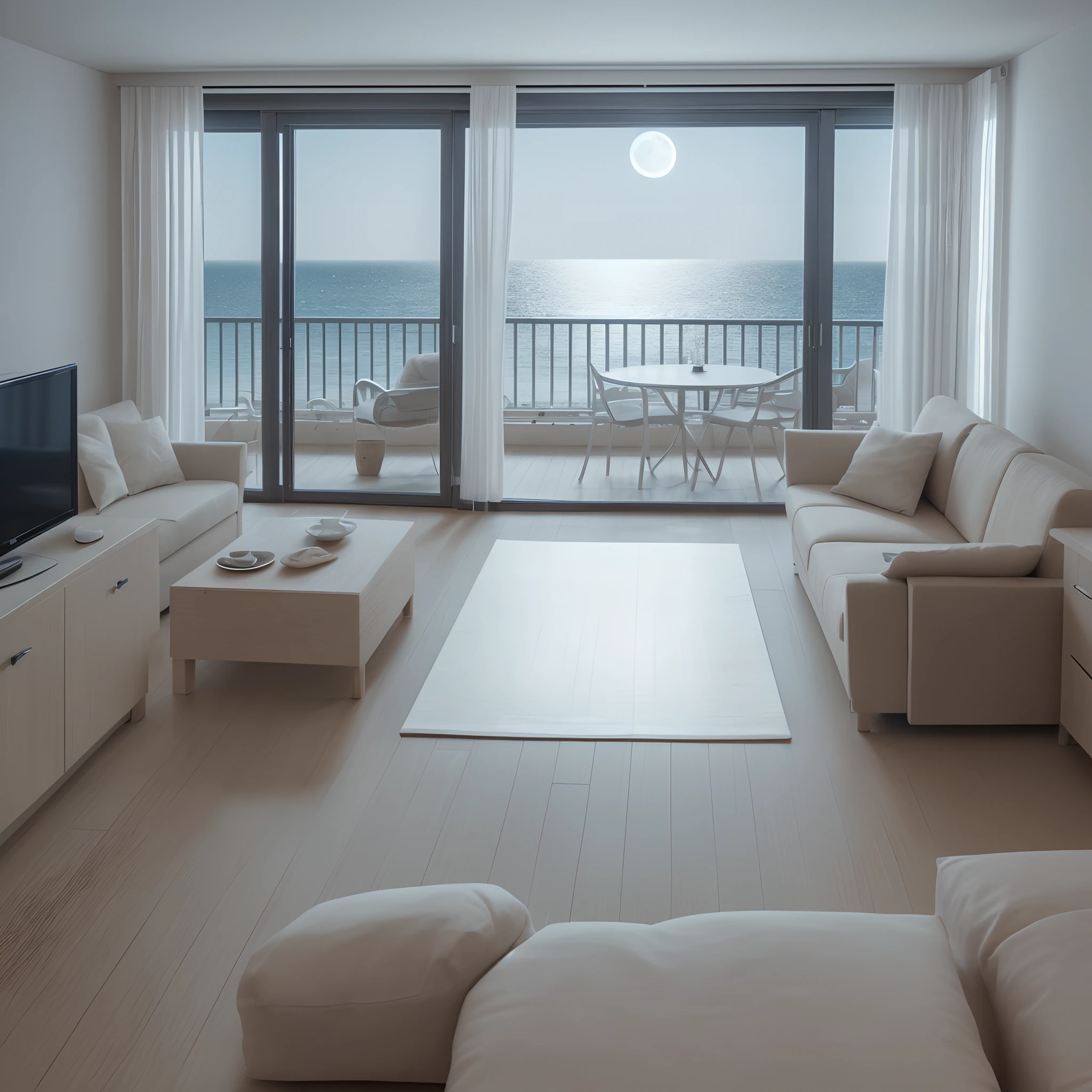 Prompts
Copiar prompts
Um apartamento de frente para o mar, Panoramic view of the silver moon over the sea, part of the apartment as furniture from the living room and in the window soft breeze on the white curtain and on the moon background over the sea, mesa de jantar para casal, Romantic setting with a wealth of details, luz ambiente, 8k sharp image