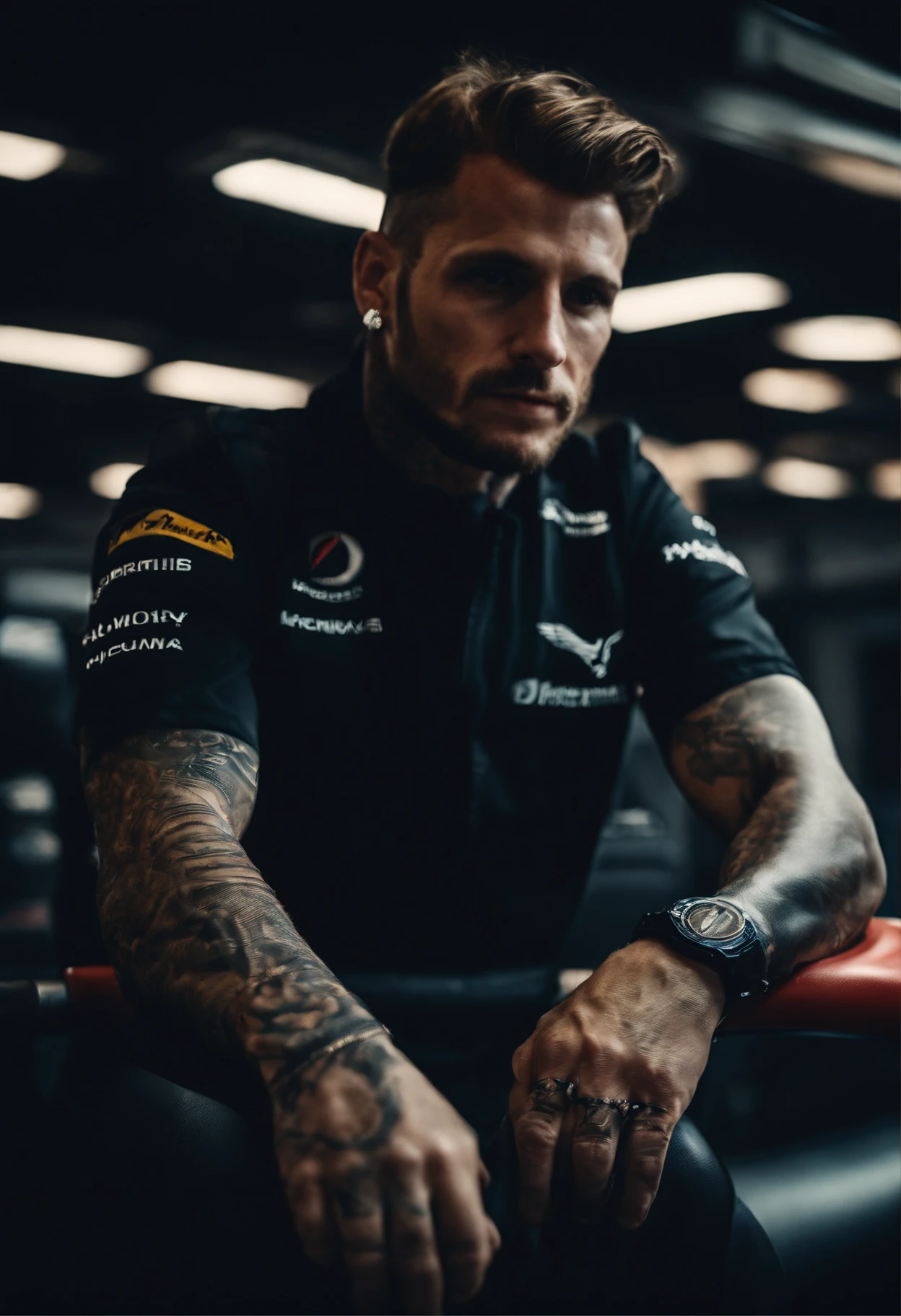 Formula 1 driver man, Tattoos on the arm
