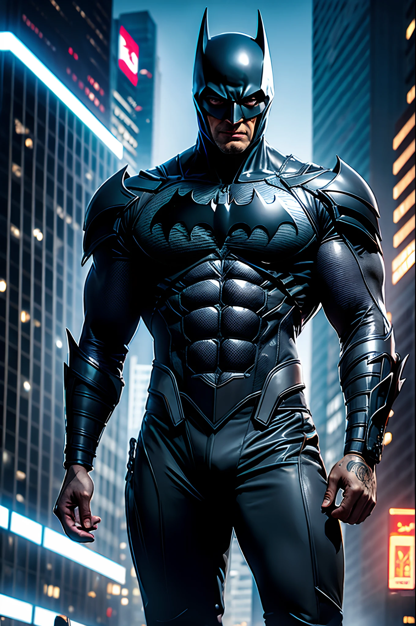 batman com roupa cyborg futurista