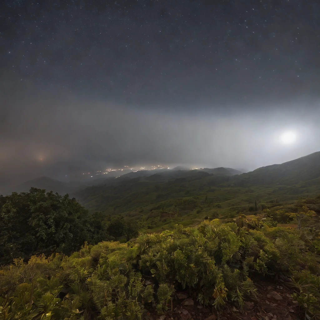 Magnificent view，Fotografia de paisagem de borda da floresta Fotografia digital de natureza profissional de alta qualidade，Arbustos de flores da primavera ao luar em uma noite chuvosa，precipice，water，Pedregulhos，foggy sky，Traces of rain，nightmare vision， Enredo de fantasia sombria，Perfect and excellent composition，8K分辨率，O detalhe，Ultra-wide-angle distance shooting，fundo dentro escuro，Environmental art photography by Jack Guzmán，realista，Film compositions，volumeric lighting，A high resolution，Vivacidade, um detalhado, Stunning sky,Nuvens coloridas flutuam，true to life, Pubic area is clear, Flawless perfection, Digital SLR, 1024, 2048, 4096, um detalhado, Sharp, melhor qualidade, alta qulidade, absurdos，unmanned bottom，The is very detailed、Detailed lighting shadows，trends on artstation、intrincado、alto detalhe、Dramatics、Arte no meio da jornada（volumeric lighting：1.2）Tiro HDR。（Vista distante，Super Deep Vision，ultra-grande angular，Microfocal length lens：1.2）（realista：1.4）tmasterpiece、alta qualidade、bela fotografia、globaliluminação、