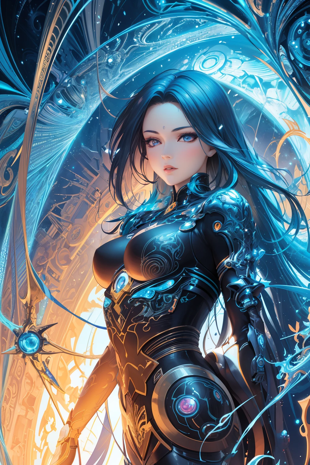 a woman with a futuristic body and a futuristic helmet, anime fantasy illustration, anime fantasy artwork, detailed fantasy digital art, detailed fantasy art, epic fantasy art style hd, 4k detailed digital art, digital fantasy art ), fantasy art style, 4k highly detailed digital art, extremely detailed artgerm, 2. 5 d cgi anime fantasy artwork
