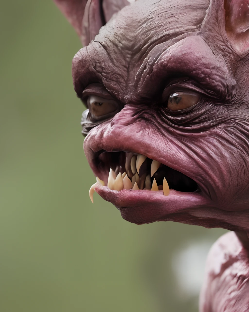 Real photo of the evil character of Gremlin, 8k, ultra realist, detailded, tranchant, horreur, effrayant, terrifiant