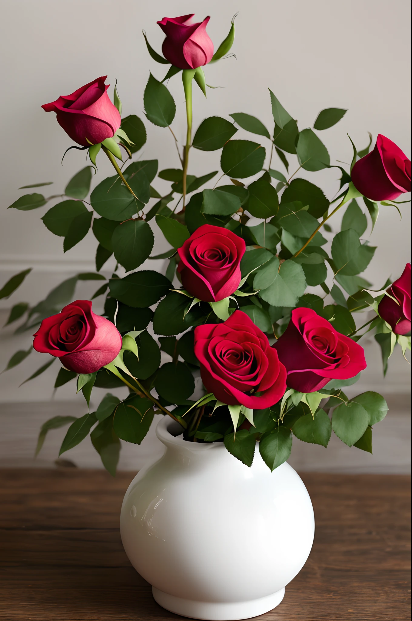 Vase 9 red roses