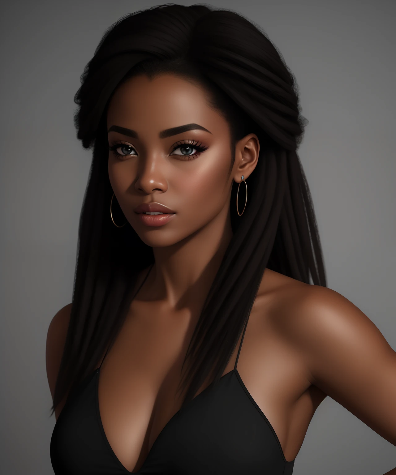 hyper realistic black beautiful woman 4k