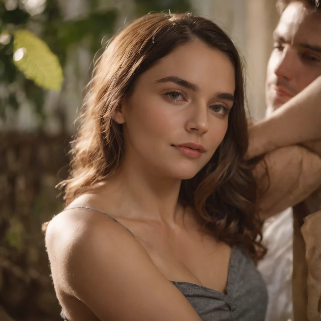 Best quality, masutepiece, photoreallistic, Realstic, ultra high def, Rey Tracking,Trampled by a girl,Cuisses de Muchimuchi,une minijupe,Man pinched in the thigh,School Girl,Homme faible,Perdre contre une fille,An optimistic girl approaches a guy,Bullish girl rubs guy's crotch with her knee,Fille avec gros cul, Métis