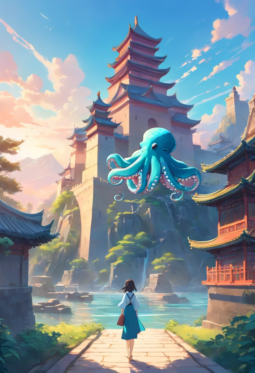 Traditional Chinese characteristics - Xuanwu culture,The majestic octopus with a castle in the back