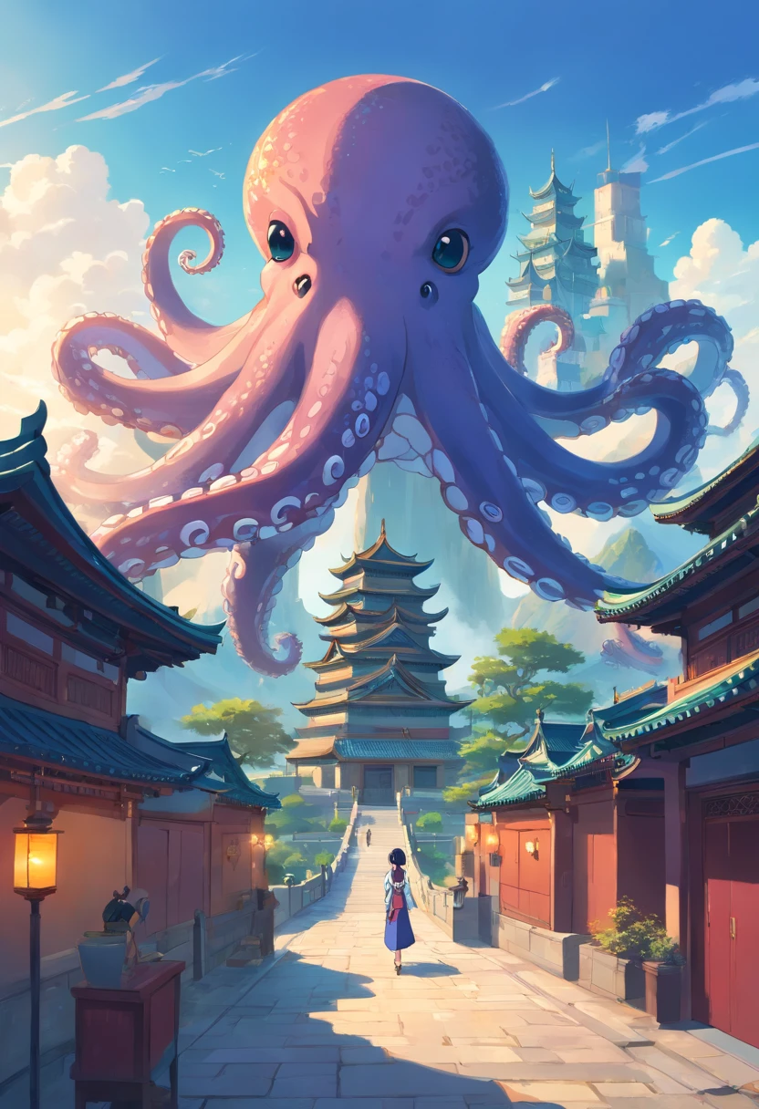 Traditional Chinese characteristics - Xuanwu culture,The majestic octopus with a castle in the back