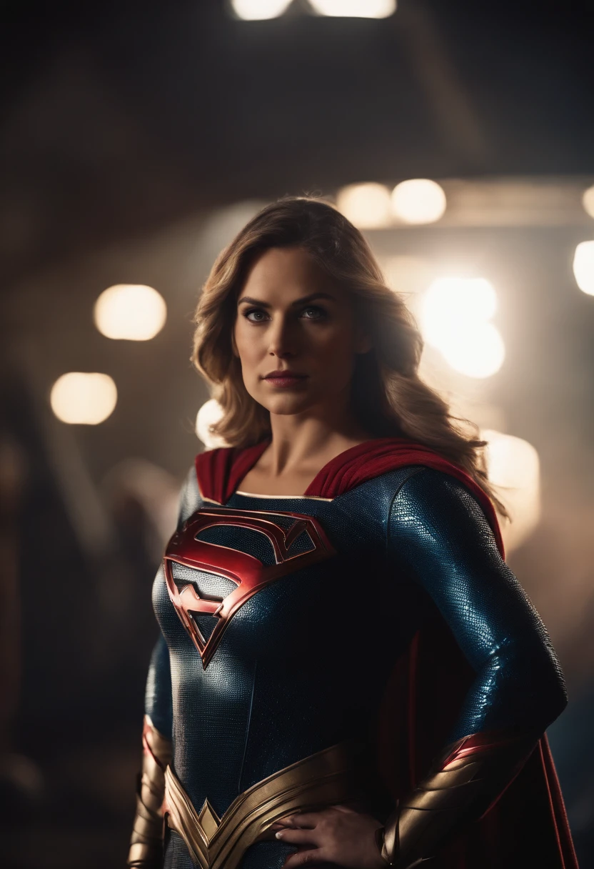 super girl com armadura do homem de ferro