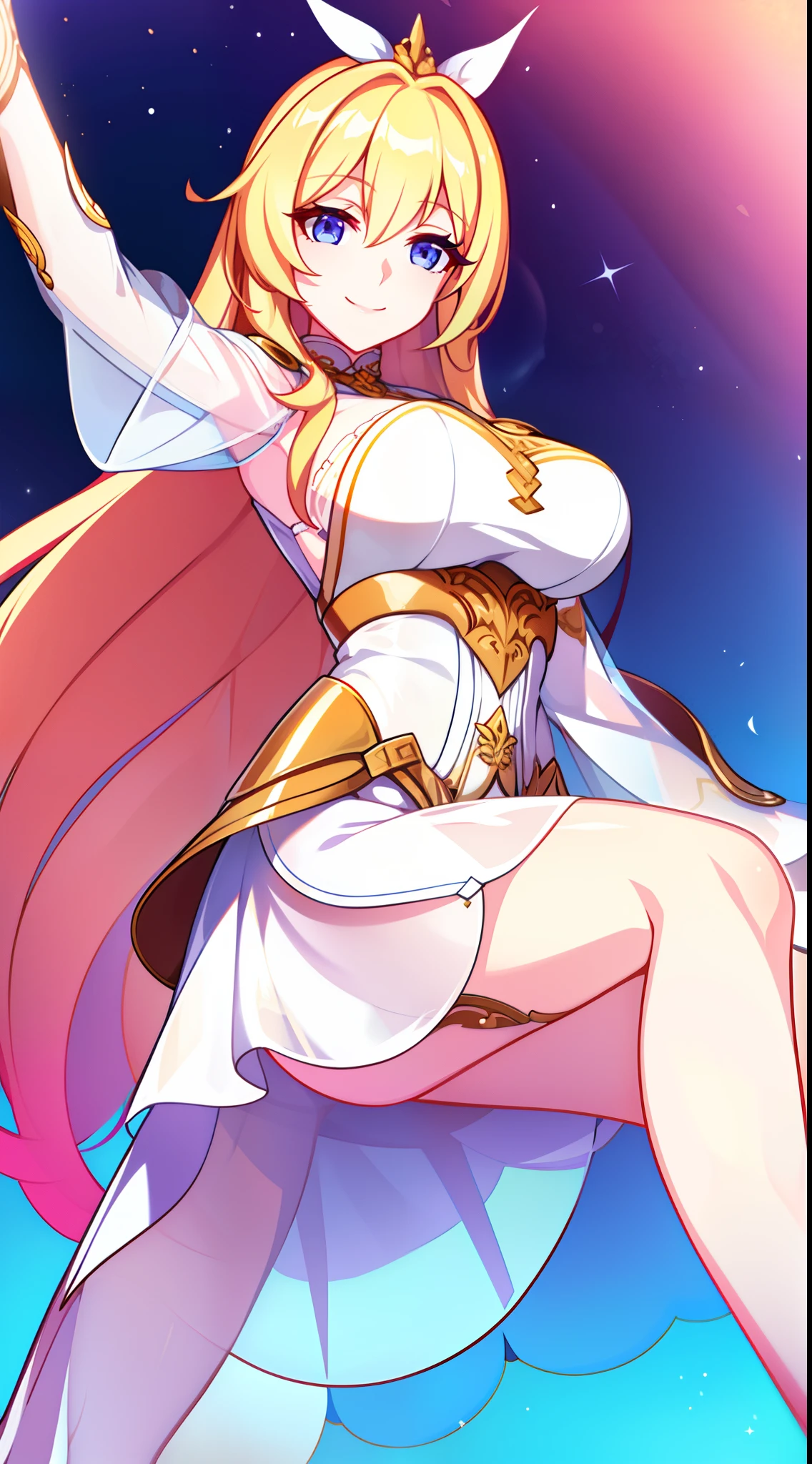 Woman of the Dragon God、Golden hair with big wings。Half human woman with a tail like a dragon、Very beautiful woman and cute