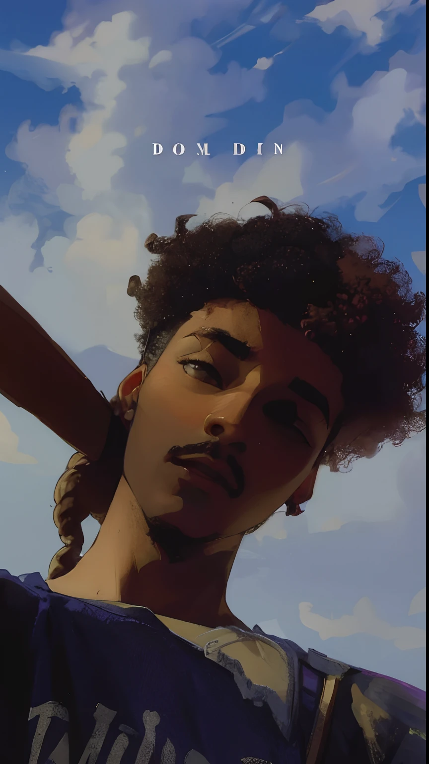 Garoto com cabelo afro