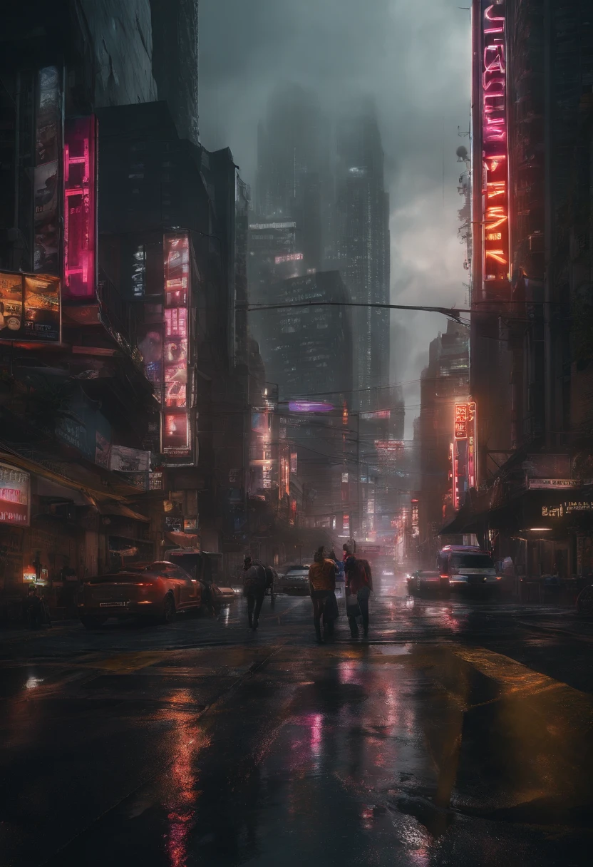 Neon-lit bustling cityscape at night, Bask in the glow of a cyberpunk aesthetic,Surrounded by towering skyscrapers. The city streets are full of colorful streams of lights, Reflected on the rain-soaked sidewalk,Creates a surreal and captivating atmosphere. Buildings soar into the sky, Decorated with holographic billboards and flashing neon signboards,Illuminate the city with a vibrant display of technological marvels.
In this urban jungle, The streets are bustling,a sea of people, Their faces were partially obscured by the glow of futuristic implants. When a crowd crosses a busy sidewalk,The hustle and bustle of the city is palpable, Their footsteps echoed across the towering buildings. The air was filled with distant sirens and the hum of machinery。, Add an immersive cyberpunk vibe.
In the midst of the chaos, A lonely figure appears, Dressed in high-tech clothing,Seamlessly blend functionality and style. Their eyes reflect the glow of neon lights,Because they navigate the labyrinthine streets with precision and purpose. The cityscape is the backdrop for this mysterious figure, Emphasize their place in this hyperfuturistic world.
As the rain continues to fall, It washes away dirt,Uncover the intricate details of the cityscape. Every reflection, Each wet surface, Every ray of light is captured with ultra-detailed realism. The image quality is unmatched, The tip asks for the best quality for 8K resolution,Showcase the complexity of this cyberpunk metropolis with astonishing clarity.
The color palette of the artwork is dominated by vibrant neon tones, Cast an otherworldly light on the city and its inhabitants. These bold colors juxtapose with the darkness of the night sky,Create captivating visual contrasts, Add surreal and immersive experiences.
The lighting in the scene is carefully crafted, Focus on highlighting the cyberpunk aesthetic of the city