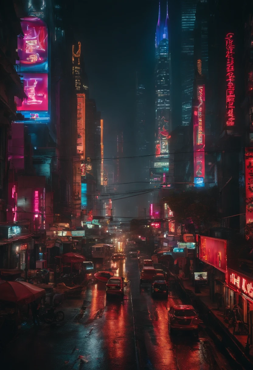 Neon-lit bustling cityscape at night, Bask in the glow of a cyberpunk aesthetic,Surrounded by towering skyscrapers. The city streets are full of colorful streams of lights, Reflected on the rain-soaked sidewalk,Creates a surreal and captivating atmosphere. Buildings soar into the sky, Decorated with holographic billboards and flashing neon signboards,Illuminate the city with a vibrant display of technological marvels.
In this urban jungle, The streets are bustling,a sea of people, Their faces were partially obscured by the glow of futuristic implants. When a crowd crosses a busy sidewalk,The hustle and bustle of the city is palpable, Their footsteps echoed across the towering buildings. The air was filled with distant sirens and the hum of machinery。, Add an immersive cyberpunk vibe.
In the midst of the chaos, A lonely figure appears, Dressed in high-tech clothing,Seamlessly blend functionality and style. Their eyes reflect the glow of neon lights,Because they navigate the labyrinthine streets with precision and purpose. The cityscape is the backdrop for this mysterious figure, Emphasize their place in this hyperfuturistic world.
As the rain continues to fall, It washes away dirt,Uncover the intricate details of the cityscape. Every reflection, Each wet surface, Every ray of light is captured with ultra-detailed realism. The image quality is unmatched, The tip asks for the best quality for 8K resolution,Showcase the complexity of this cyberpunk metropolis with astonishing clarity.
The color palette of the artwork is dominated by vibrant neon tones, Cast an otherworldly light on the city and its inhabitants. These bold colors juxtapose with the darkness of the night sky,Create captivating visual contrasts, Add surreal and immersive experiences.
The lighting in the scene is carefully crafted, Focus on highlighting the cyberpunk aesthetic of the city