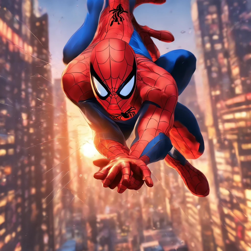 Spider man in dynamics, highly detailed, packed with hidden details, style, high dynamic range, hyper realistic, realistic attention to detail, highly detailed, 32K, intense close - ups, uhd image, realism, colorful realism, --ar 71:121 --s 750 --niji 5