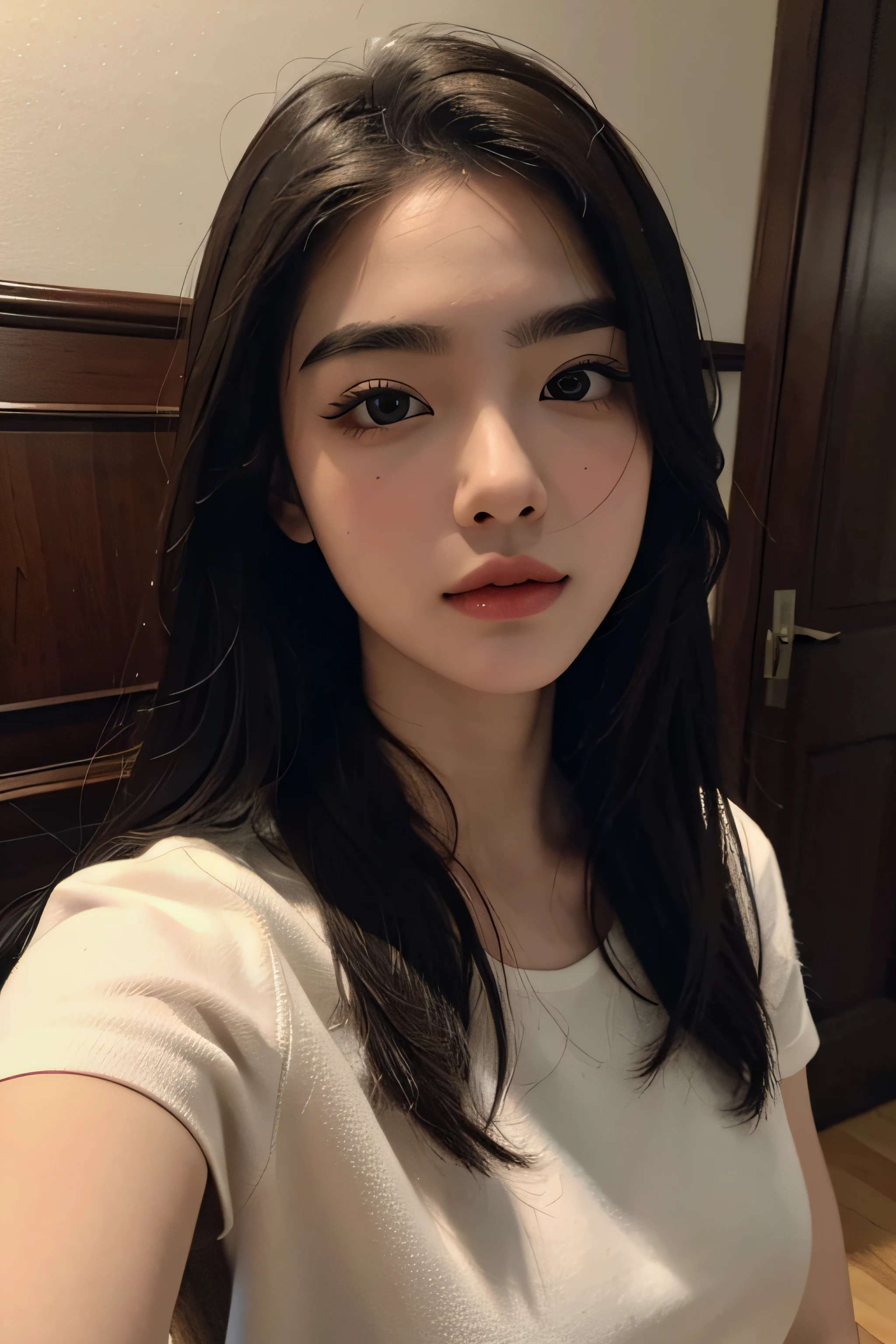 realistic selfie, masterpiece, best quality, ultra-detailed, illustration, girl, solo, imageface, extremely detailed, eyebrows visible