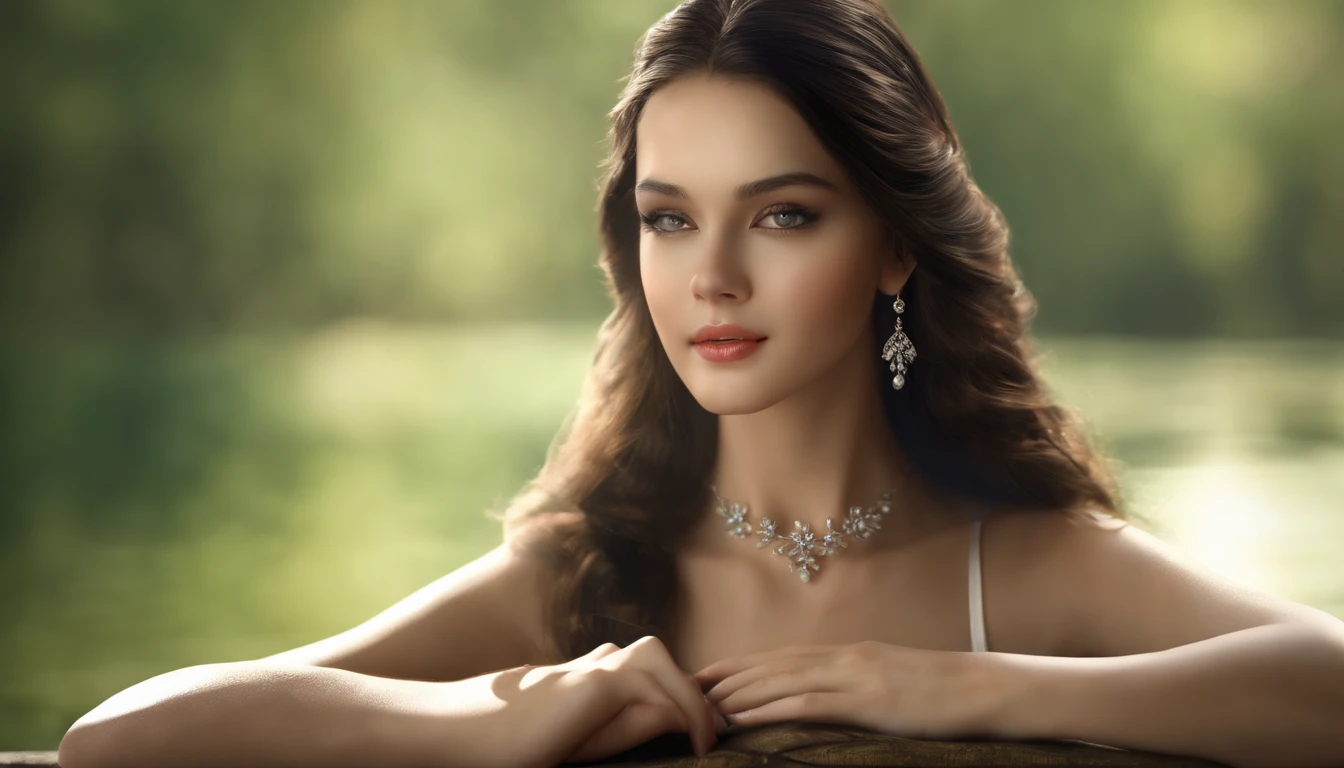 xuner,(ultra high res,photorealistic,realistic,best quality,photo-realistic),3d, (crystalstexture skin:1.2), (extremely delicate and beautiful),(natural lighting), 1girl,jewelry,long hair, black hair, looking at viewer, earrings, white skin, soft lighting, absurdres,shiny skin, hair ornament, large breasts