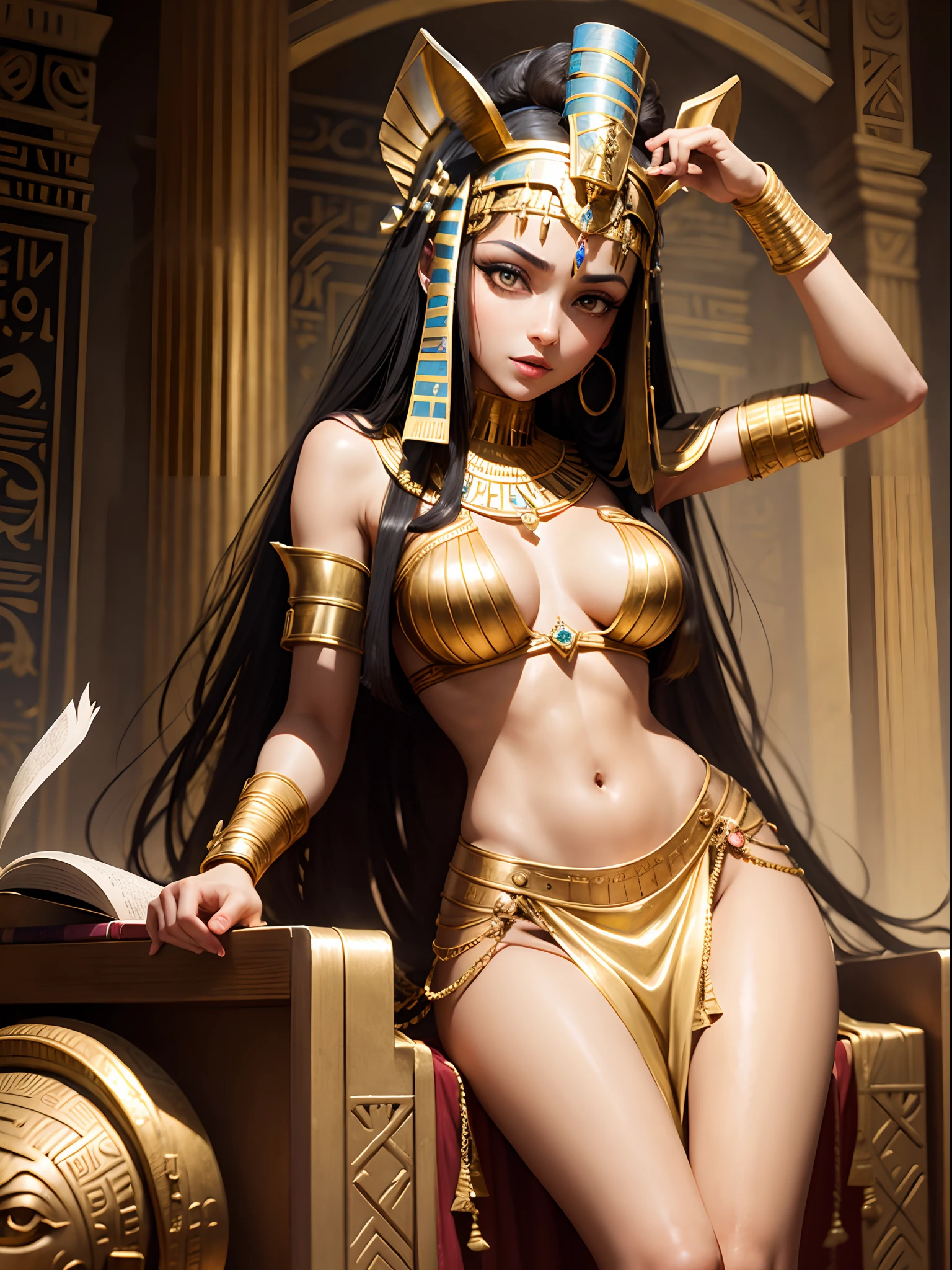 Pharaoh Cleopatra reads