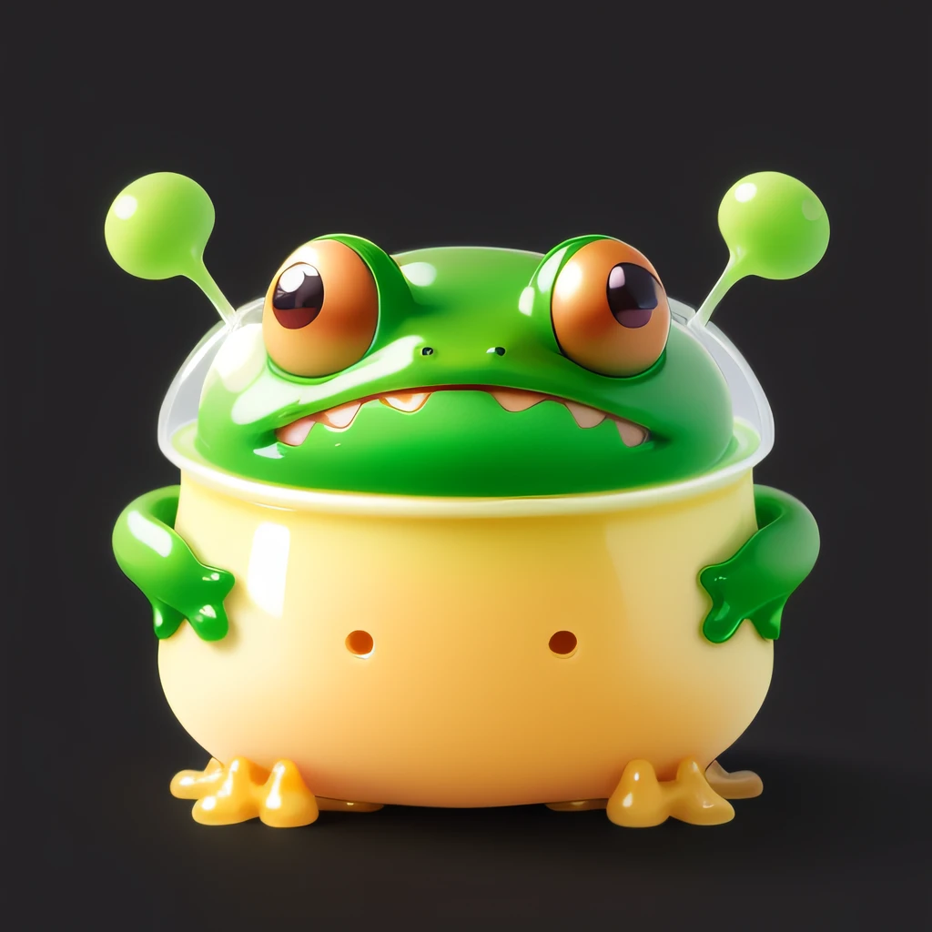 Pudding Monster, Chibi, High Definition, 4K resolution, creature、froggy