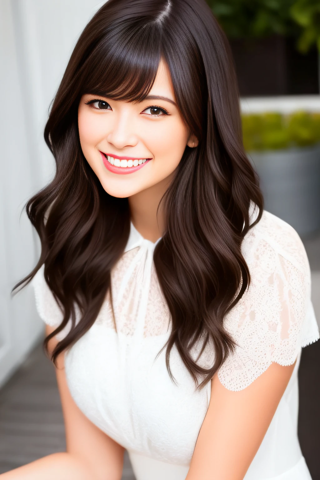 Beautie A smile Gently wavy hair black langerie Brown hair