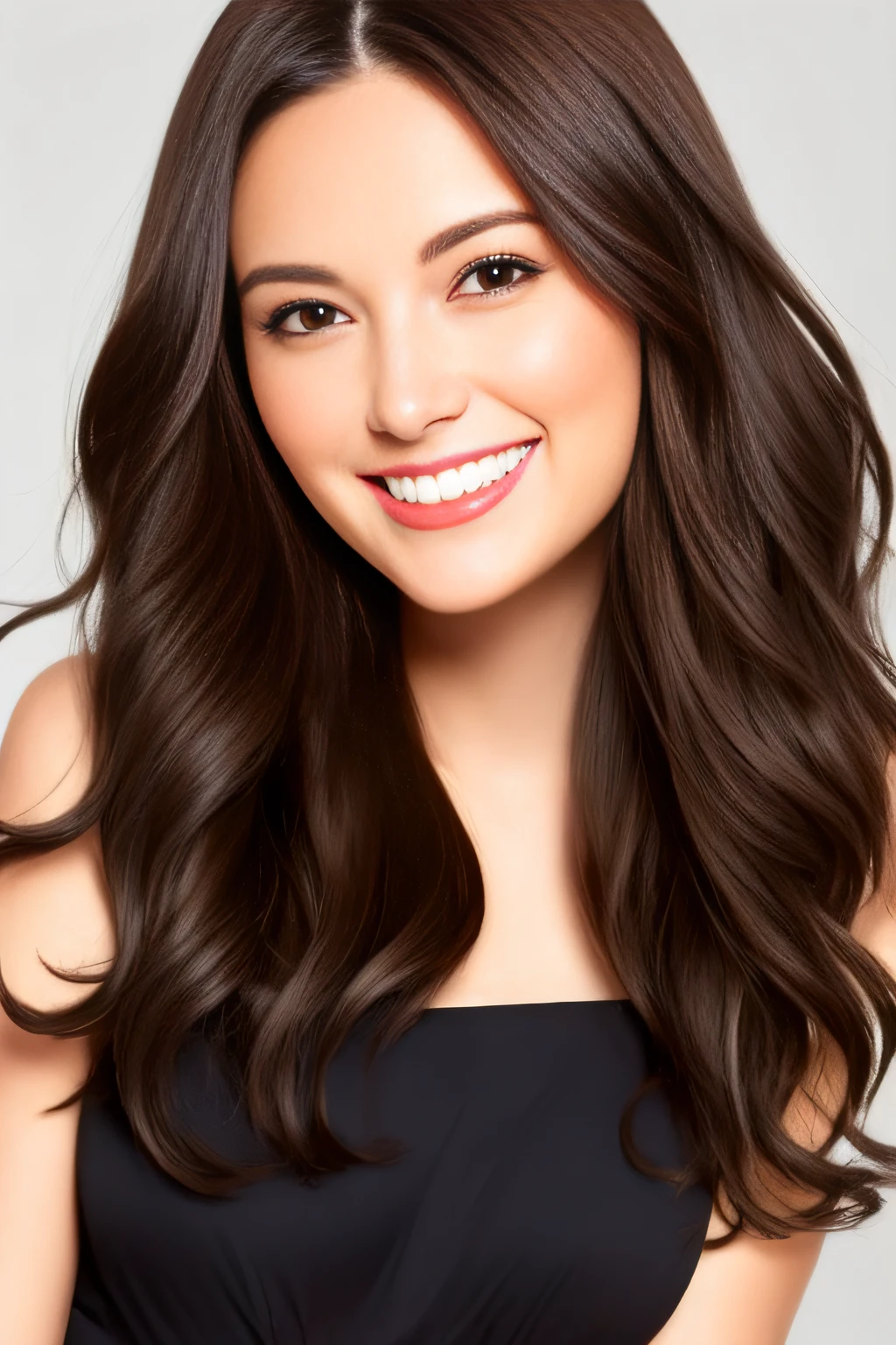 Beautie A smile Gently wavy hair black langerie Brown hair
