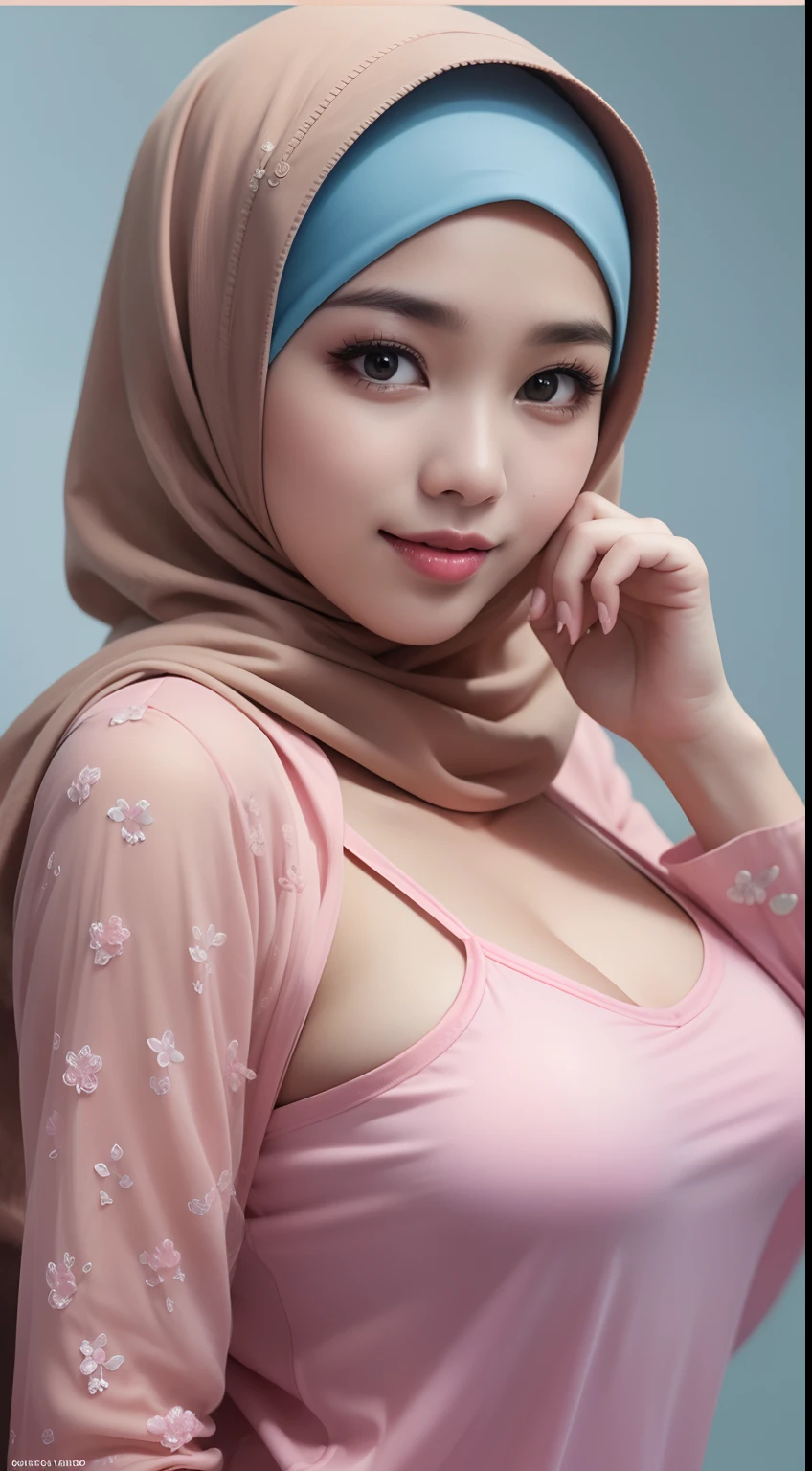 (1girl), solo, ((mira filzah face)) wearing hijab, wearing (blue- cotton underwear, bra and panties), photo(medium-shot), portrait, sitting-poses, pov, blurry_background, background(futuristic-metro_station), (photorealistic, absurdres, best_quality:1.55),