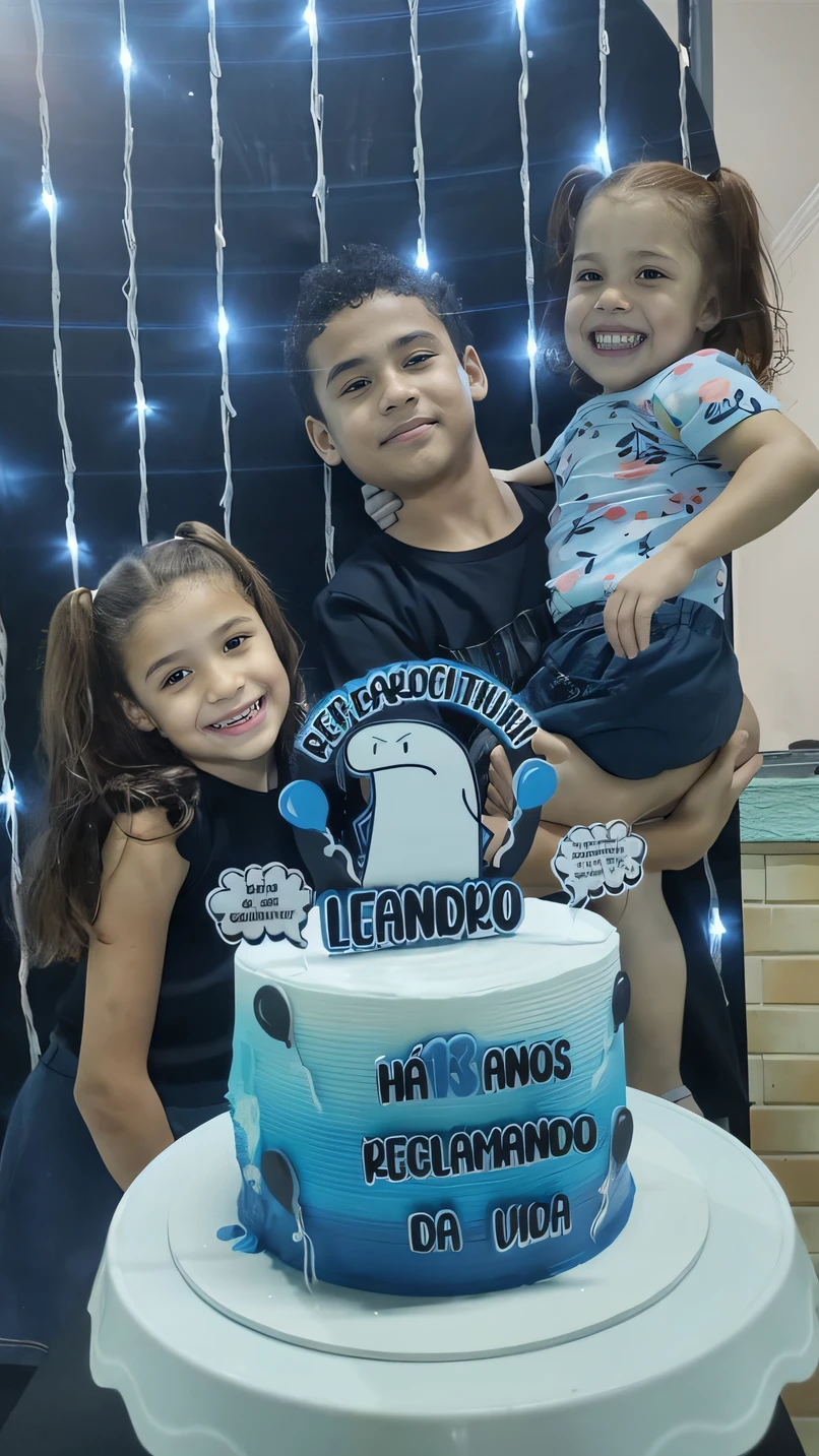 There are two children next to a cake with a frosting, Directed by: Nandor Soldier, Ronaldo Luis Nazario da Lima, Carmelo Blandino, Ronaldo Luis Nazario de Lima, 1614572159, ๐๐๐โบ๐๐๐, ๐๐คก, caio santos