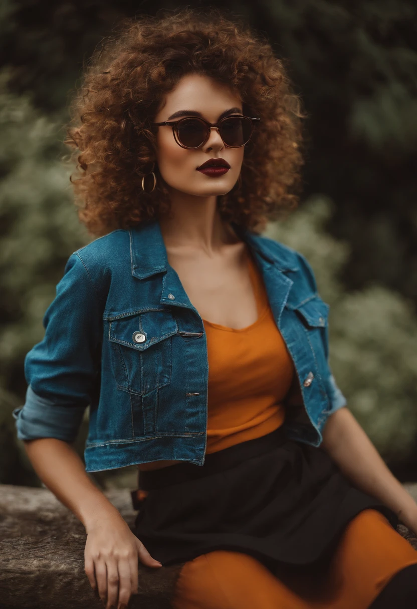 (((julia Oktyabrina))) , she is wearing , short skirt , big thigh stocks , glasses , beautiful