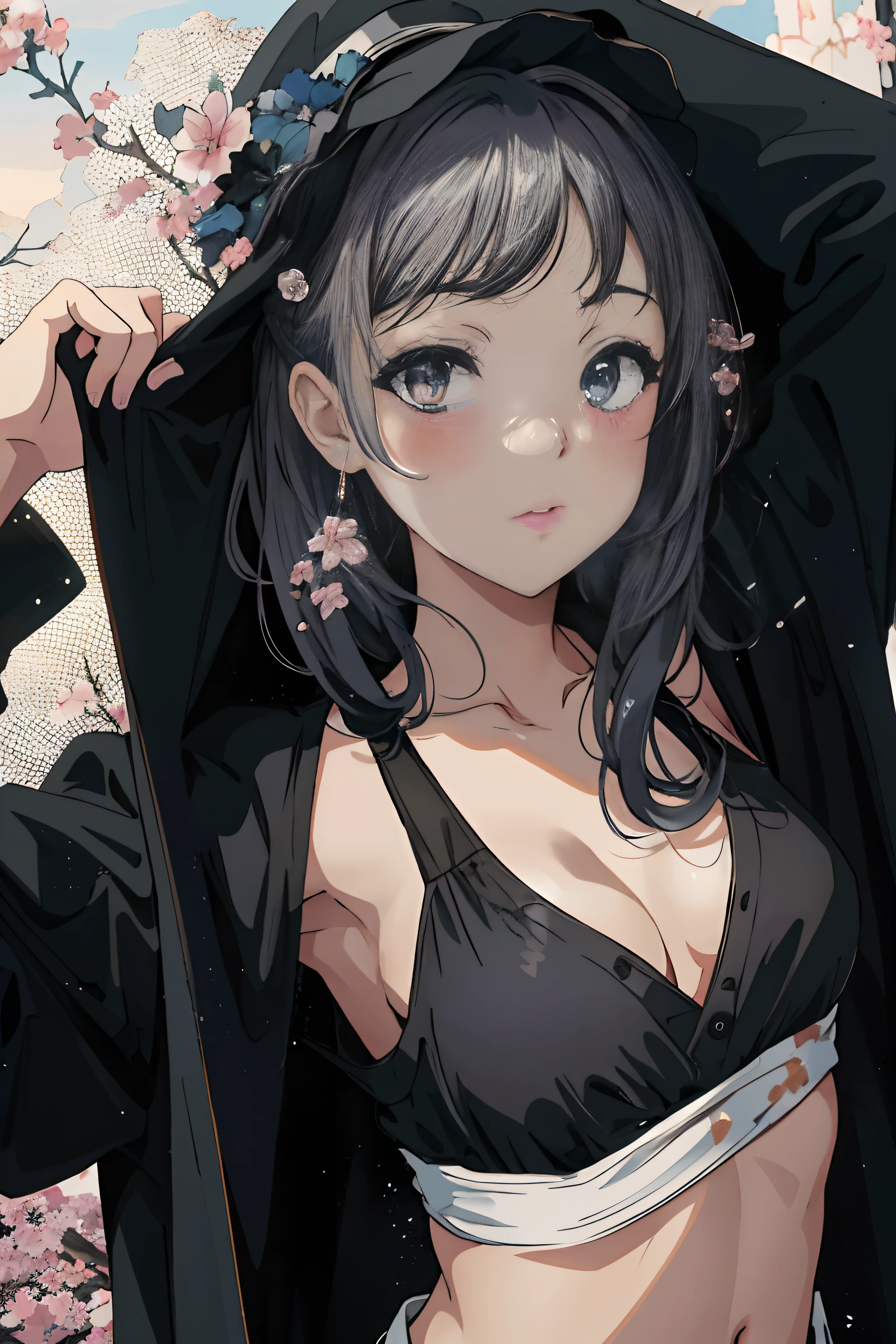 Anime girl in black top and white panties poses for photo, guweiz on artstation pixiv, guweiz on pixiv artstation, artwork in the style of guweiz, Beautiful anime girl, Beautiful Anime Portrait, guweiz, Seductive Anime Girl, Detailed Digital Anime Art, anime style 4 k, pretty anime girl, charming anime girls