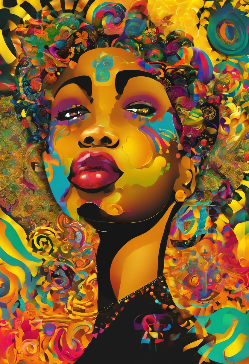 (((mulher negra))), Yoruba, divindade, deusa das aguas doces, oxum,cores saturadas em tons de amarelo, acessorios de metal dourado, linda,ade intricado,fundo de cascata , arte transgressora, foco nítido, 8 mil, octan render , cores saturadas,(((yelow colors)))