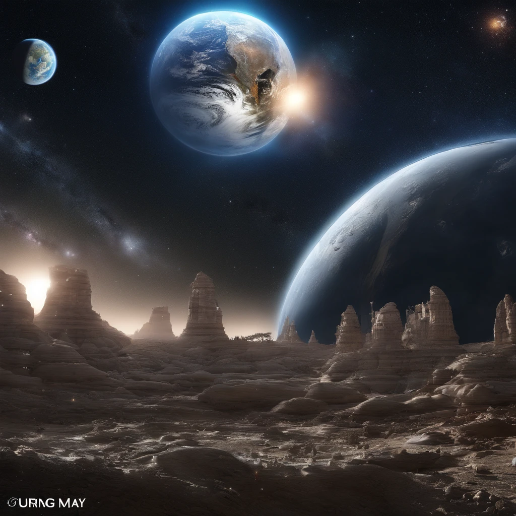 Master Parts、Superior Quality、superior image quality、The 8k quality、Beautiful pictures of the starry sky、magnifica、Arched Milky Way:1.25、Alafed view of Earth from Saturn:1.9