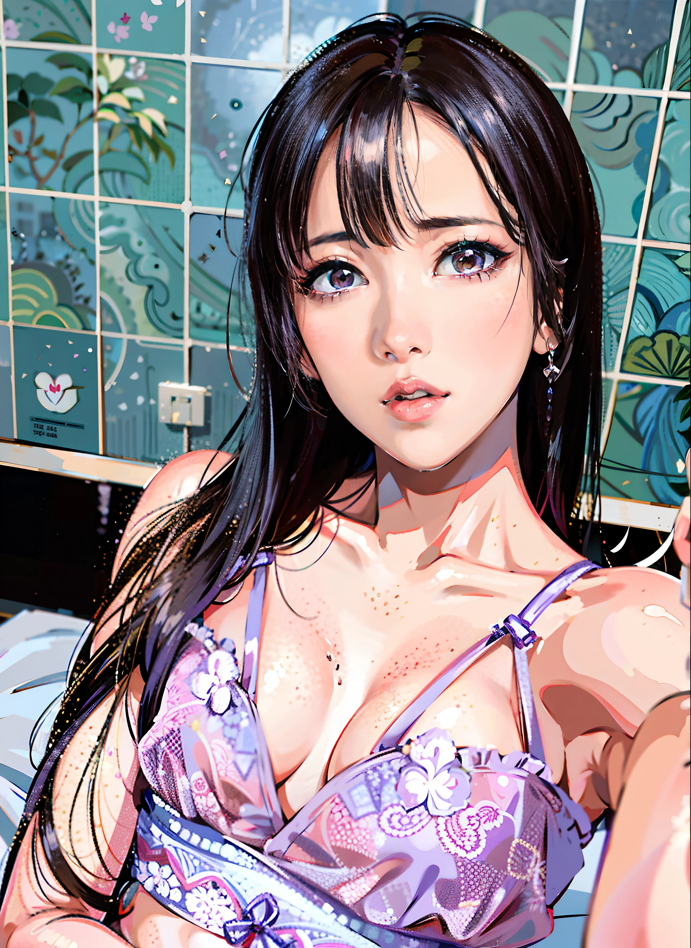 Asian woman in arafe wearing purple bra top posing for photo, sakimichan, 奈良美智, xintong chen, jisoo from blackpink, Young Pretty Gravure Idol, chiho, Sexy :8, 2 , wenfei ye, sha xi, Korean Girl, sakimichan, 2 8 years old