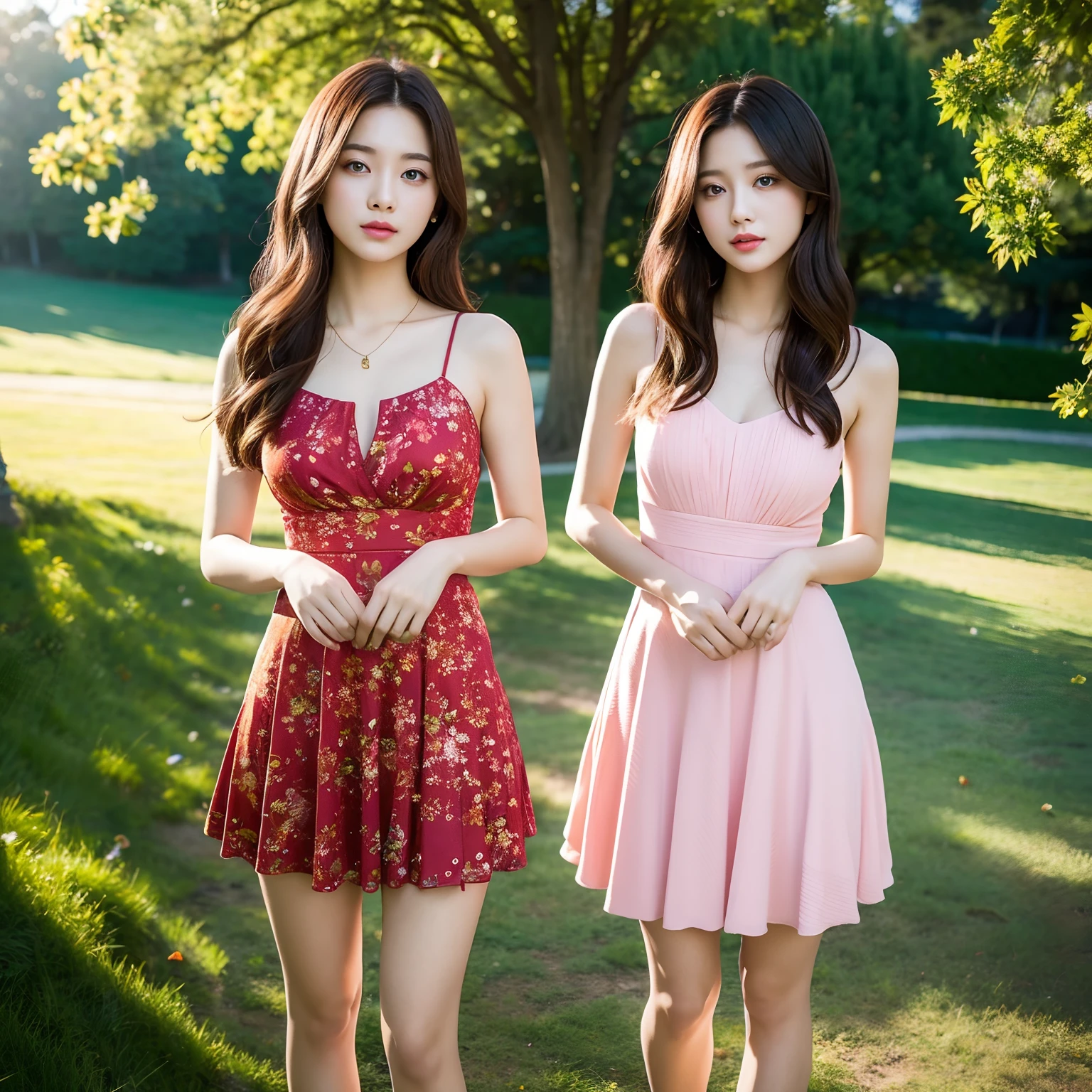 top-quality、masterpiece、超A high resolution、(Photorealsitic:1.4)、2girls、twinsies、full body Esbian