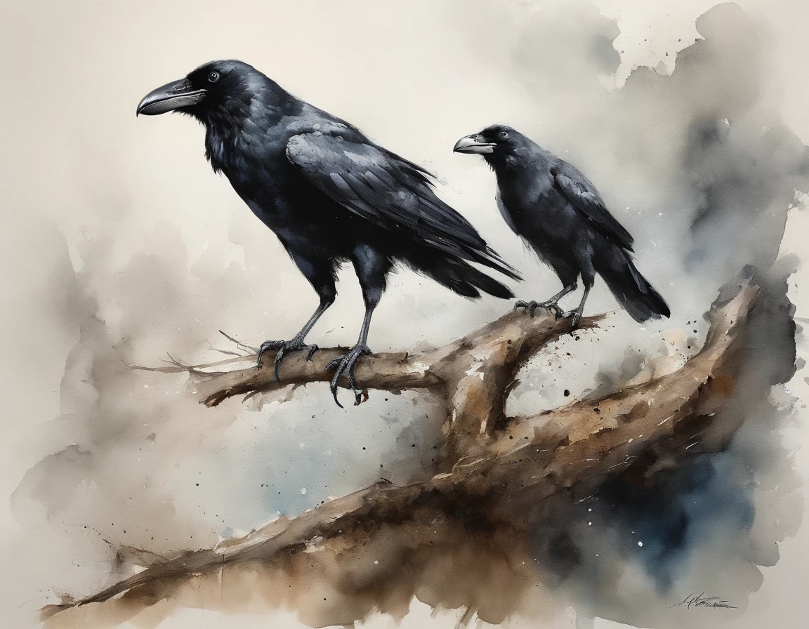 Two crows in a dead tree, Uma sombra em Forma de andador, noite estrelada, Thick fog on the ground, Luz azul no horizonte, Motor Unreal 5, cinemactic, Low-angle photography, motion blur, profundidade de campo, dust, Cobblestones and dirt. Arte Splash, pingando tinta. Perfect color classification. influenciado por karel Appel e jeremy mann, Full of dramatic and threatening scenes, hiper-detalhado, Beautiful, detalhes insanos, detalhes intrincados, fotografia editorial, Fotografado com uma lente de 50mm, profundidade de campo, Tilt Blur, velocidade do obturador 1/1000, F/22. Mapas de luz, super brilhante