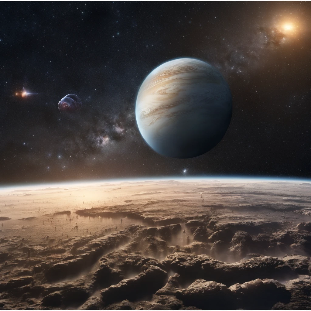 Master Parts、Superior Quality、superior image quality、The 8k quality、Beautiful pictures of the starry sky、magnifica、Arched Milky Way:1.25、Alafed view of Earth from Saturn:1.9