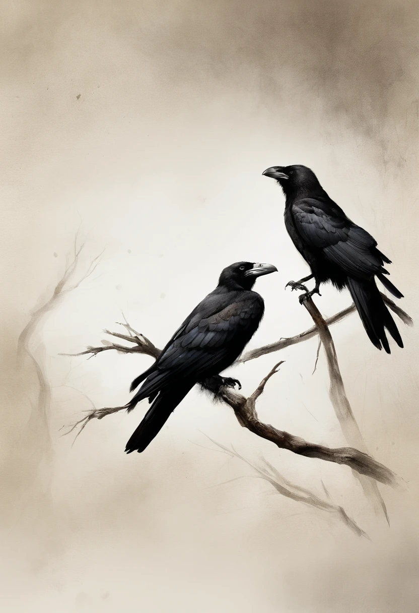 Two crows in a dead tree, Uma sombra em Forma de andador, noite estrelada, Thick fog on the ground, Luz azul no horizonte, Motor Unreal 5, cinemactic, Low-angle photography, motion blur, profundidade de campo, dust, Cobblestones and dirt. Arte Splash, pingando tinta. Perfect color classification. influenciado por karel Appel e jeremy mann, Full of dramatic and threatening scenes, hiper-detalhado, Beautiful, detalhes insanos, detalhes intrincados, fotografia editorial, Fotografado com uma lente de 50mm, profundidade de campo, Tilt Blur, velocidade do obturador 1/1000, F/22. Mapas de luz, super brilhante