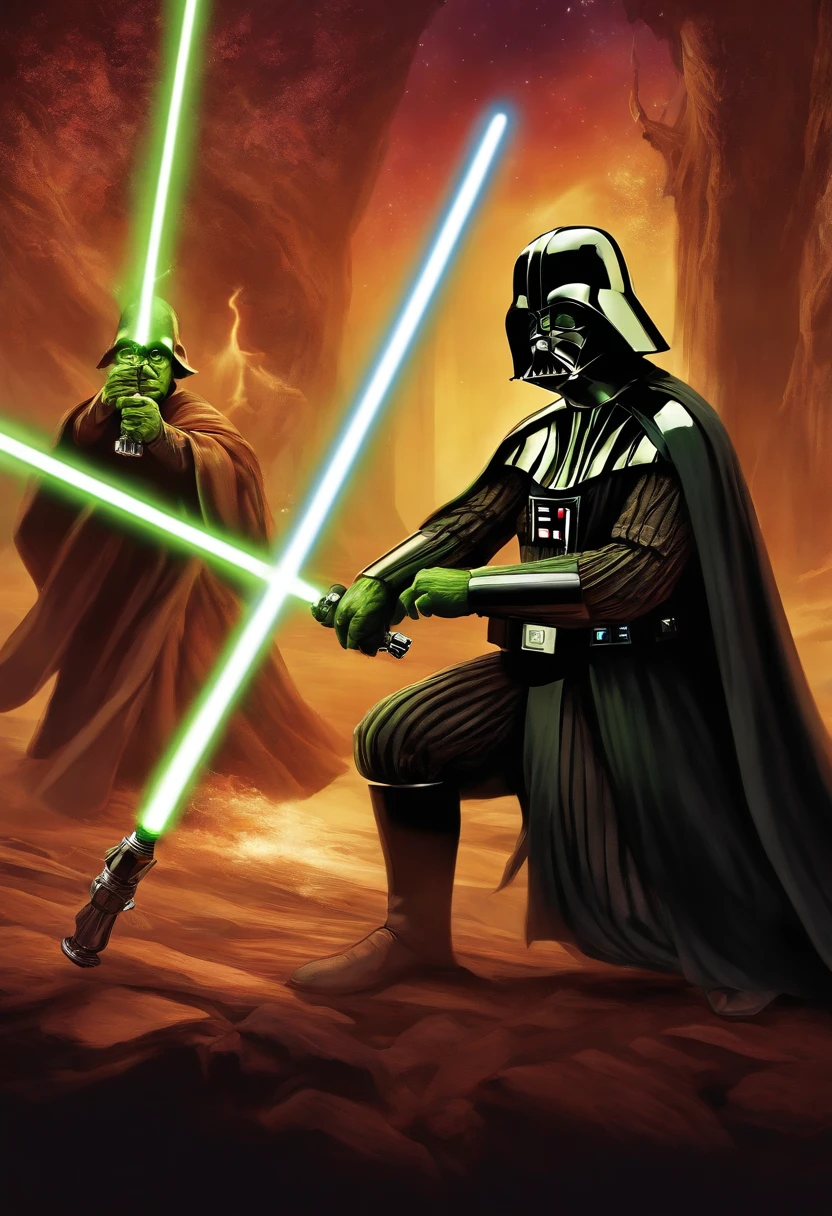 Star Wars  dard Vader fight yoda
