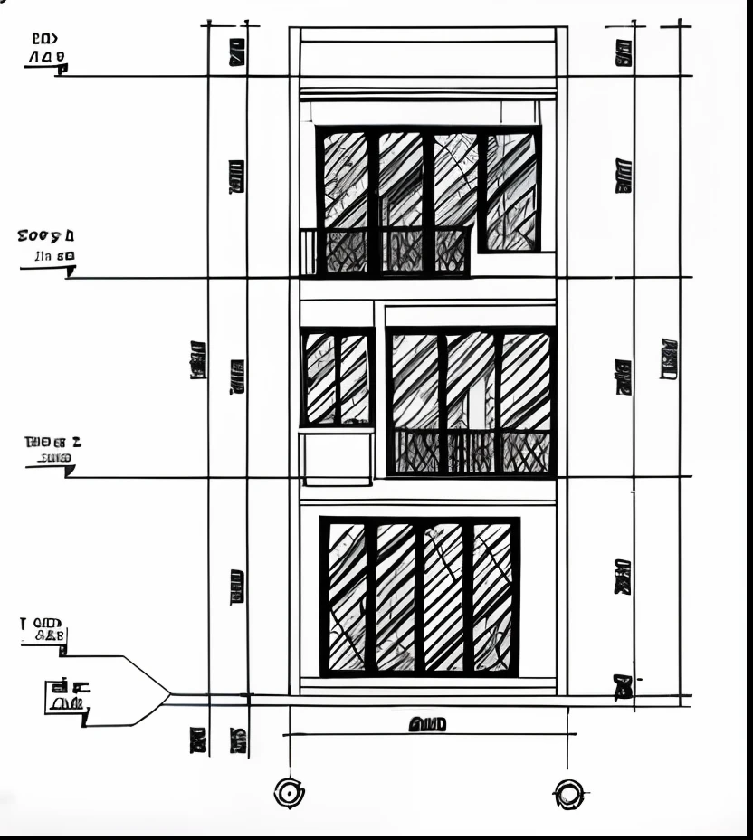 a drawing of a three story building with a window and a door, 2 d autocad, elevation view, high detail drawing, autocad, cad, orthographic view, 2d side view, flat drawing, orthographic front view, orthographic, architectural section, mid-view, architectural plan, architectural drawing, building plans, height realistic details, detail structure